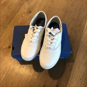 Ked leather white flats